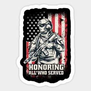 Valor and Stripes Sticker